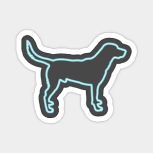 80s Retro Neon Sign Black Labrador Magnet