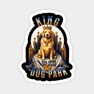 Cute Labrador Retriever King of the Dog Park graphic for dog lover dog mom dog dad Funny Dog Magnet