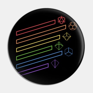 Rainbow Polyhedral Dice Set Minimalist Pin