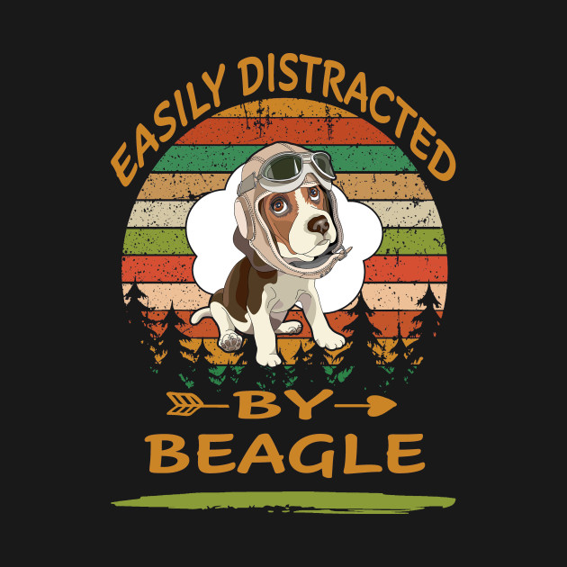 Disover Easily Distracted By Beagle (306) - Beagle - T-Shirt