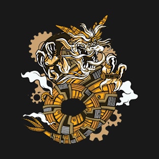 Steampunk Dragon Retro Look T-Shirt