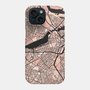 Boston Map Pattern in Soft Pink Pastels Phone Case