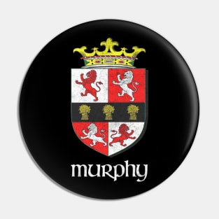 Murphy / Faded Style Family Crest Coat Of Arms Design Pin