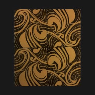 Decorative swirls in black and marigold T-Shirt