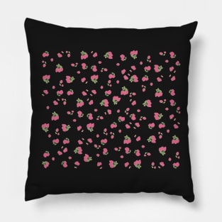 strawberry pattern aesthetic pinterest coquette dollette pink yellow Pillow