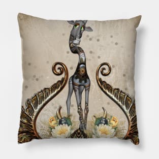 Cute steampunk giraffe Pillow