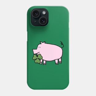 Cute Pig Holding Shamrock for St Patricks Day Phone Case