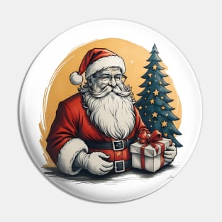 Sketch of Santa Claus Pin