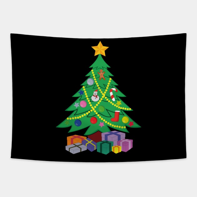 Christmas Tree cartoon ideas design Tapestry by DiegoCarvalho