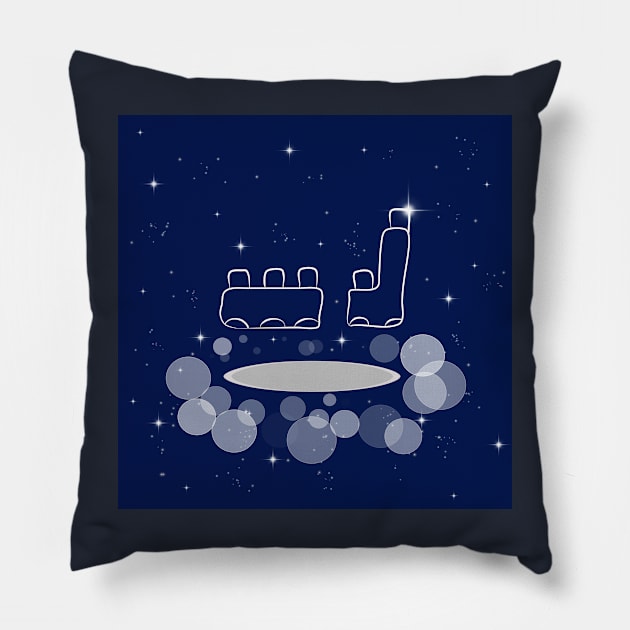 constructor, game, children's entertainment, toy, illustration, night, modern, technology, light, shine, glitter, stars, space, galaxy, cosmos Pillow by grafinya