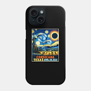 Corsicana Texas Total Solar Eclipse 2024 Starry Night Phone Case