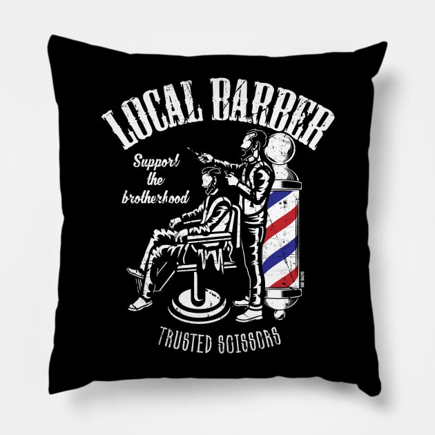 Local Barber... Pillow by EddieBalevo