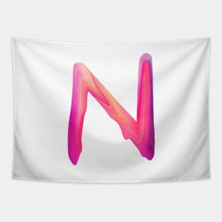 Letter N In Vibrant Watercolor Tapestry