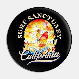 Surf sanctuary California Pin