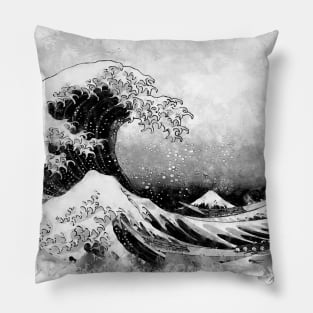 ✪ The Great Wave Off Kanagawa ✪ Retouched Abstract Fan Art Pillow