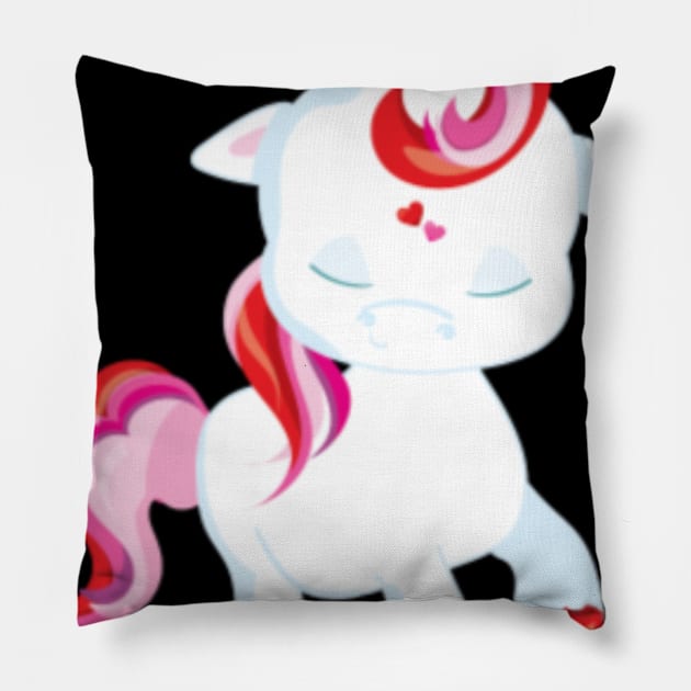 Kids Valentine Cute Unicorn Valentine Pillow by Kink4on