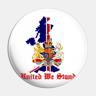 United We Stand - team Great Britain GB - Tee shirt map emblem United Kingdom Pin