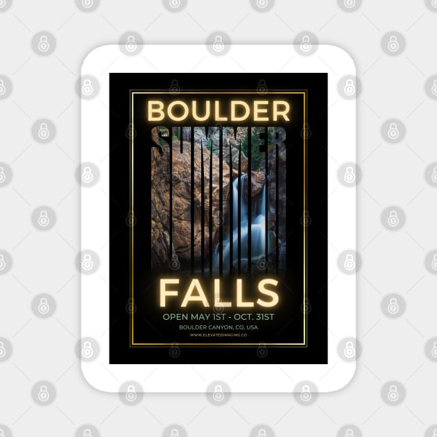 Boulder Falls Feature Poster Magnet by ElevatedCT