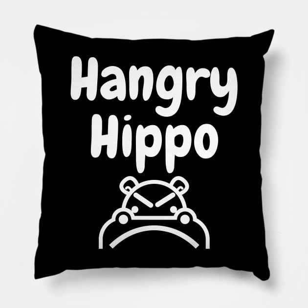 Hangry Hippo! Pillow by RadhaMantra