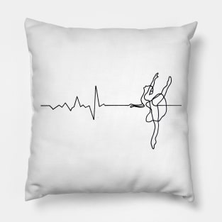 Ballerina | Ballet Dancer with heartbeat line Pillow