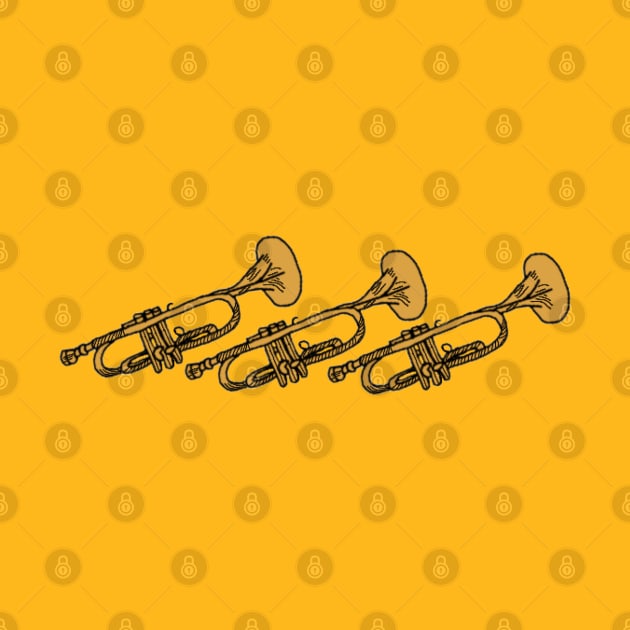 Three Trumpets by HoneyvilleArt
