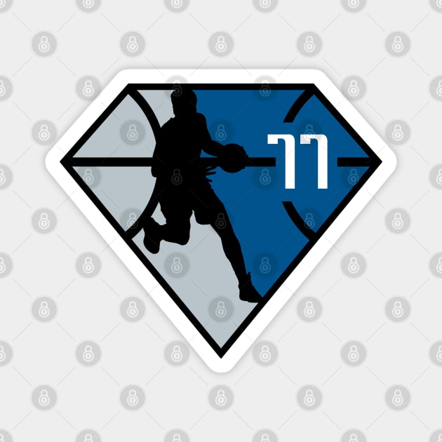 Luka Doncic Diamond #77 (Silver / Gray / White) Magnet by ParaholiX