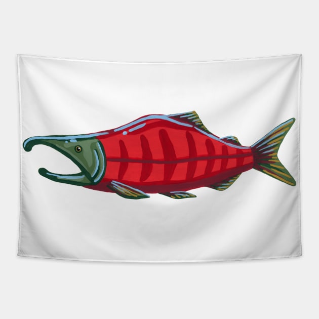 Pacific Salmon - Sockeye Salmon Tapestry by paintedpansy