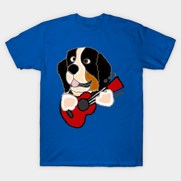 Discover Bernese Mountain Dog Playing Guitar Art - Bernese Mountain Dog - T-Shirt