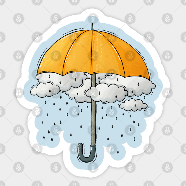 Umbrella Rain - Umbrella - Sticker