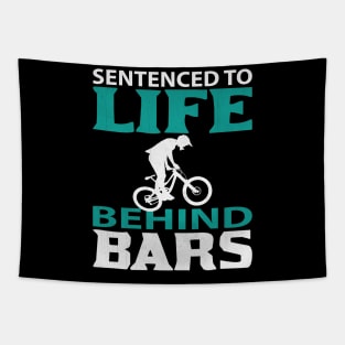 Sentenced to Life Behind Bars BMX Rider Tapestry