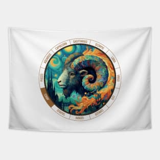 ZODIAC Aries - Astrological ARIRS - ARIRS - ZODIAC sign - Van Gogh style - 10 Tapestry