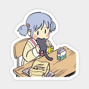 I draw that scene of mio eating sakamoto for lunch / funny nichijou face meme Magnet