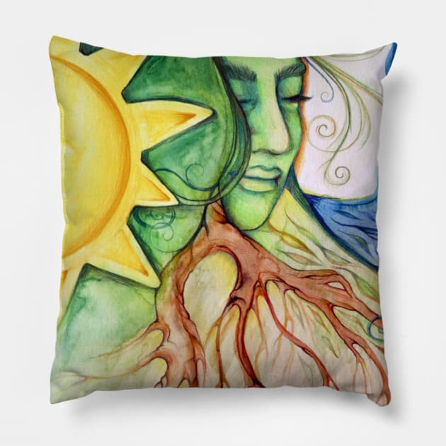 Earth Mother Gaia Pillow by bubbsnugg