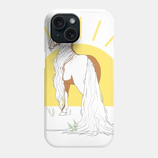 Horse at sunrise Phone Case