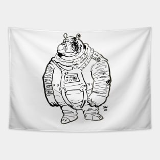 Hippo Astronaut Tapestry