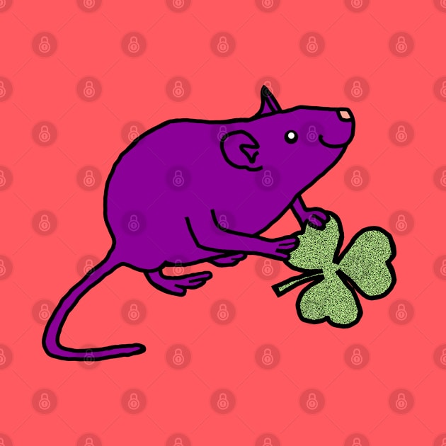 Purple Rat with Shamrock for St Patricks Day by ellenhenryart