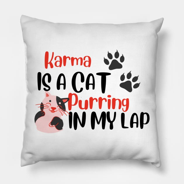 Karma is a cat purring in my lap - Midnights Taylor Swift lyric Pillow by OverNinthCloud