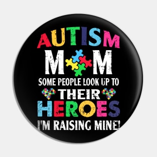 Autism T-ShirtAutism Autism Mom Shirt My Son Is Hero Autism Awareness Costume Pin