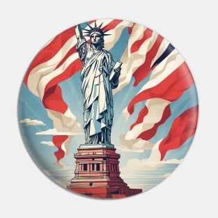 New York United States of America Tourism Vintage Poster Pin