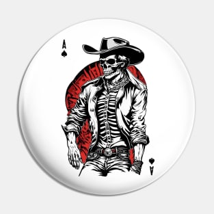 Weird Wild West: Aces High Skeleton Cowboy Pin