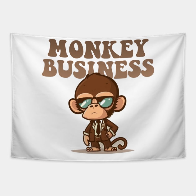 Monkey Business Tapestry by Hehe Tees