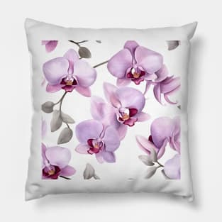 Watercolor Orchid Pattern 19 Pillow