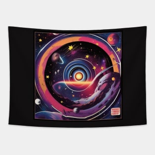 Futuristic Galaxy Record Store Vinyl LP Music Cover Tapestry