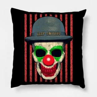 Horror Clown Skull Pillow
