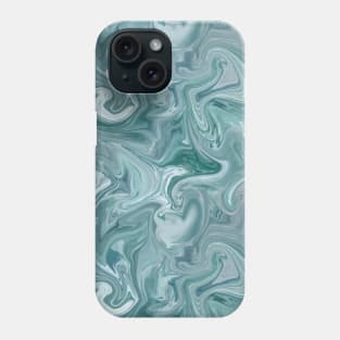 Teal Blue Silk Marble - Digital Liquid Paint Phone Case