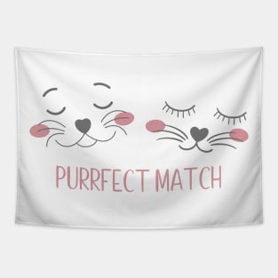 Valentine's Day with A Purrfect Match Tapestry