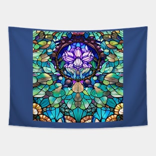 Stained Glass Lotus Flower Tapestry