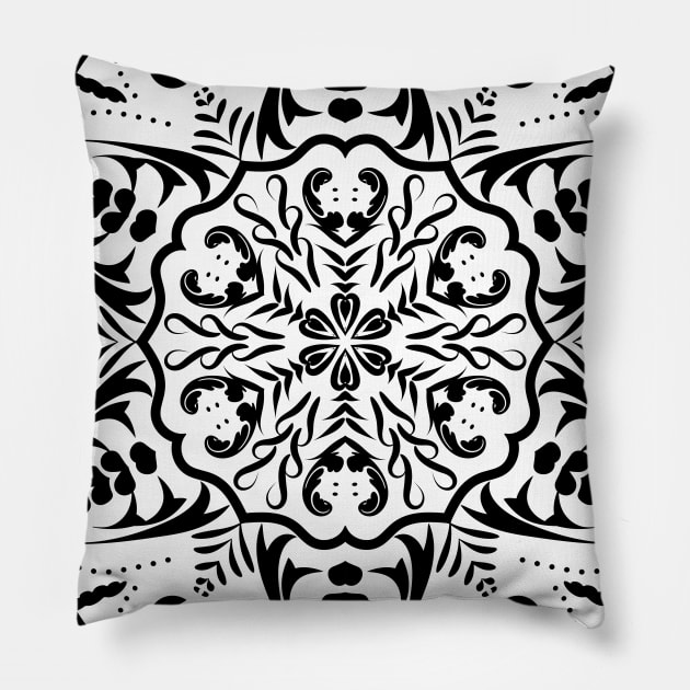 oriental floral lace patter Pillow by myouynis