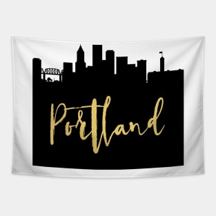 PORTLAND OREGON DESIGNER SILHOUETTE SKYLINE ART Tapestry