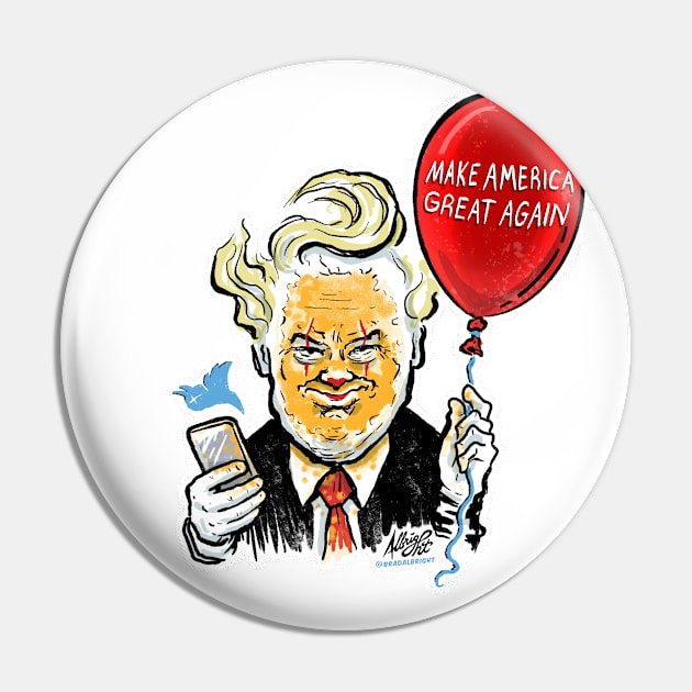 Trumpennywise Evil Clown in Chief Pin by BradAlbright